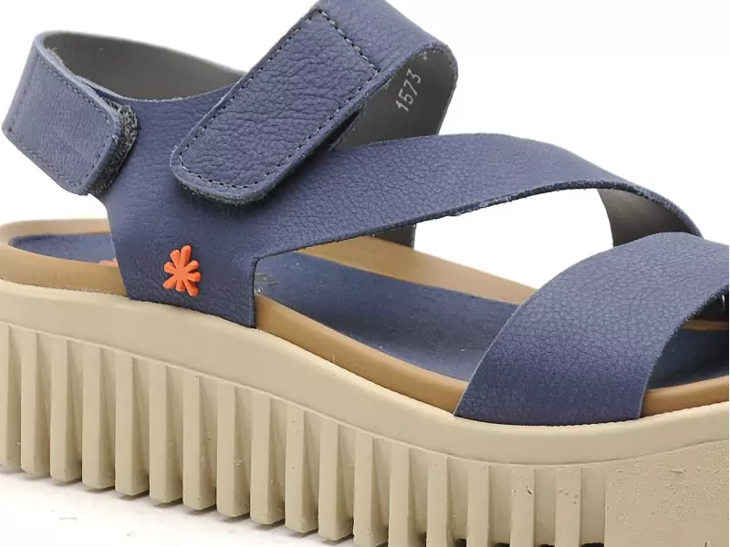 Art BRIGHTON 1573 Bleu Sandales à Talons Femme