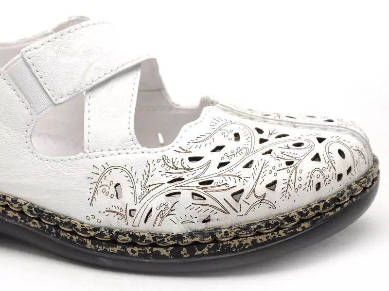 Rieker 46352 Blanc Slip in Ballerines Femme