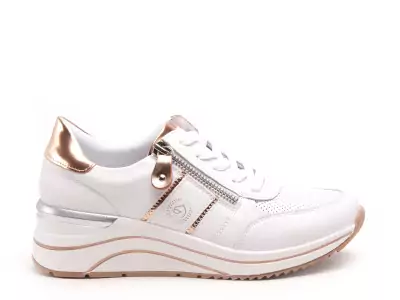 D0T04 Blanc Baskets Basses Femme