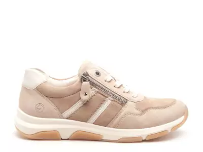 D1S04 Beige Baskets Basses Femme