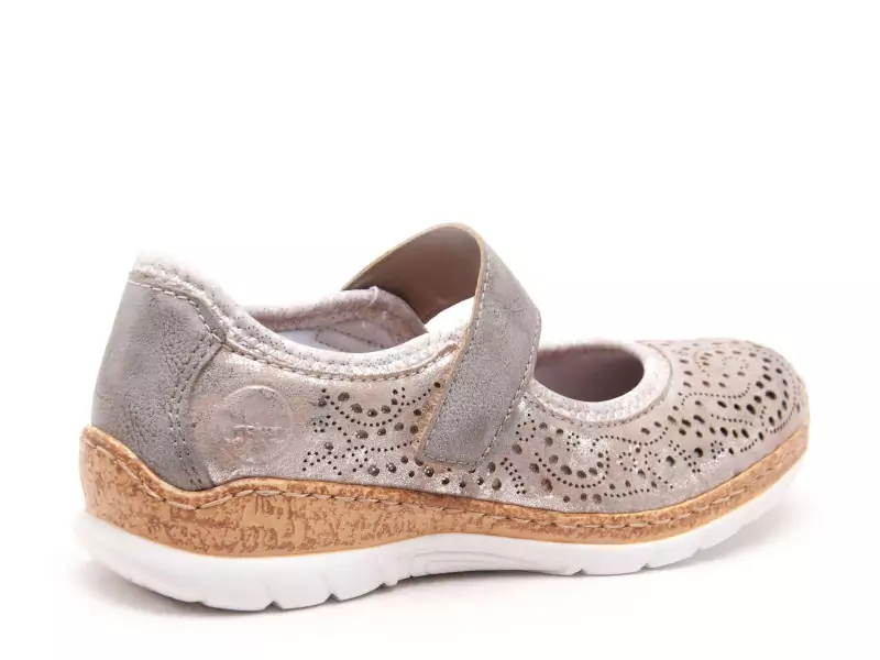 Rieker N4299 Argent Ballerines Femme
