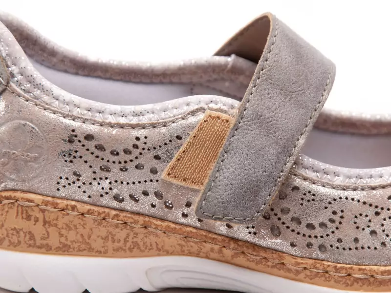 Rieker N4299 Argent Ballerines Femme