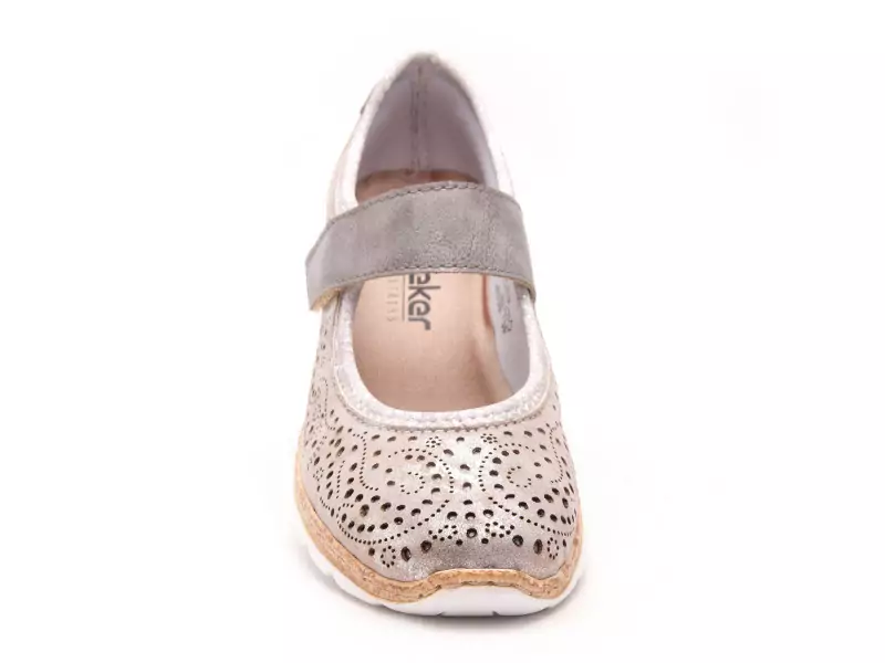 Rieker N4299 Argent Ballerines Femme