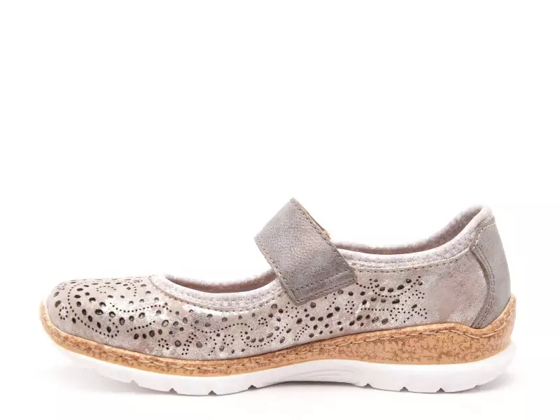 Rieker N4299 Argent Ballerines Femme