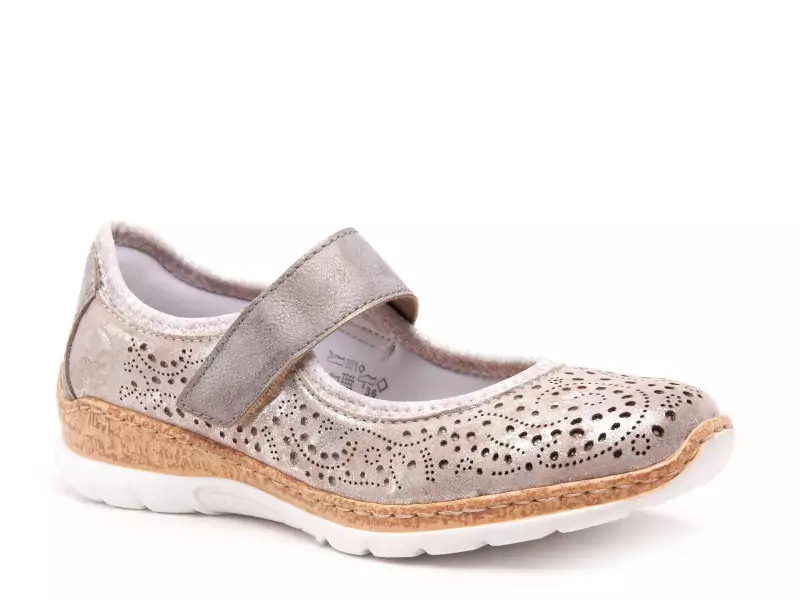 Rieker N4299 Argent Ballerines Femme