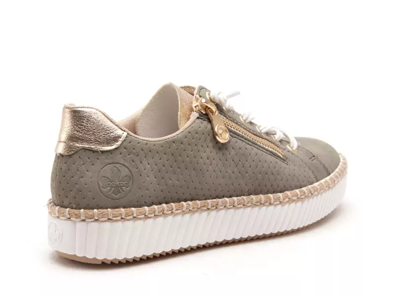 Rieker M2940 Kaki Baskets Basses Femme