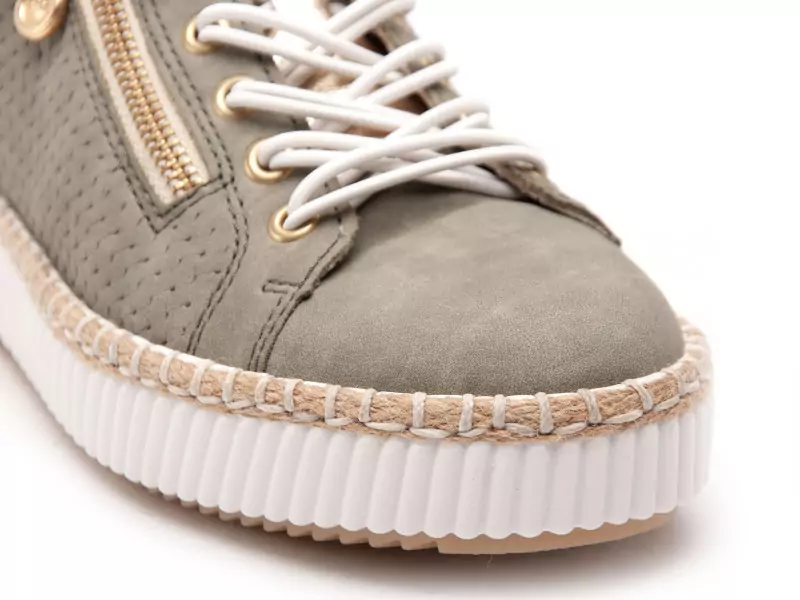 Rieker M2940 Kaki Baskets Basses Femme