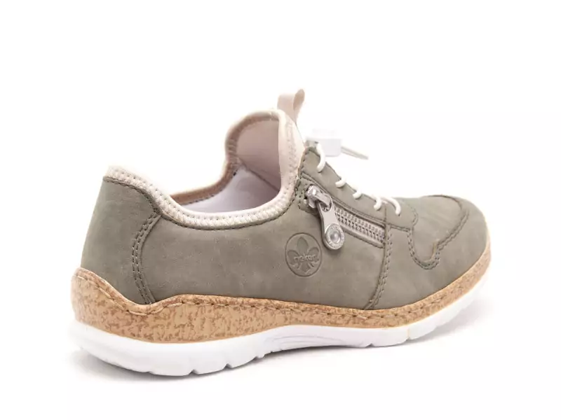 Rieker N42GO Kaki Baskets Basses Femme