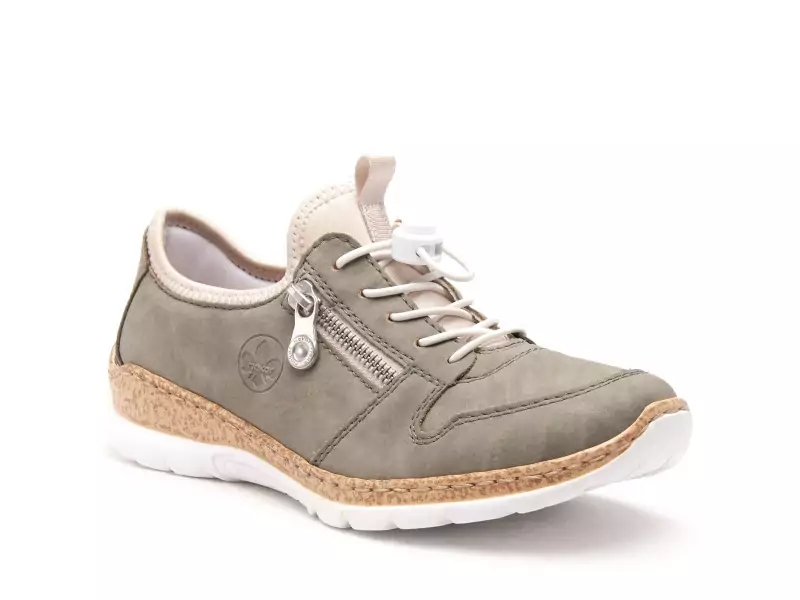 Rieker N42GO Kaki Baskets Basses Femme