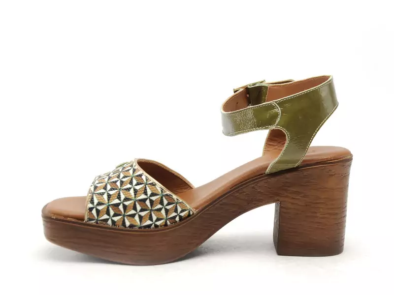 Nemonic 2371 Kaki Sandales à Talons Femme