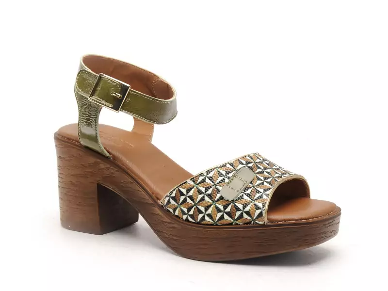 Nemonic 2371 Kaki Sandales à Talons Femme