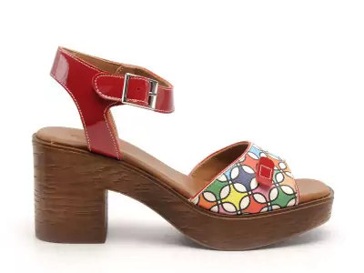 2371 Rouge Sandales à Talons Femme