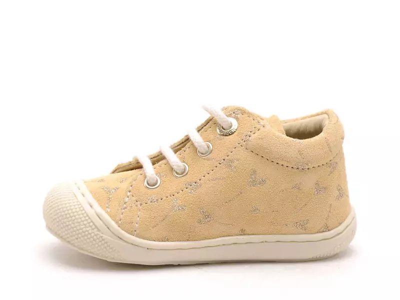 Naturino 0E13 NATURINO COCOON SUEDE PR.GLITTER FLOWER Jaune Bébé Fille