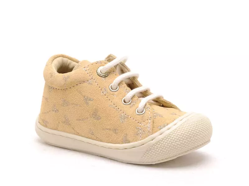 Naturino 0E13 NATURINO COCOON SUEDE PR.GLITTER FLOWER Jaune Bébé Fille