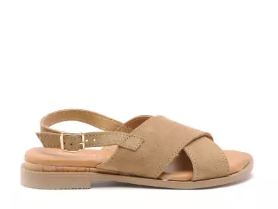 28102 44 Marron Sandales Plates Femme