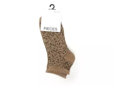 CHAUSSETTES PCSEBBY GLITTER AOP SNEAKER SOCK Beige Chaussettes Femme