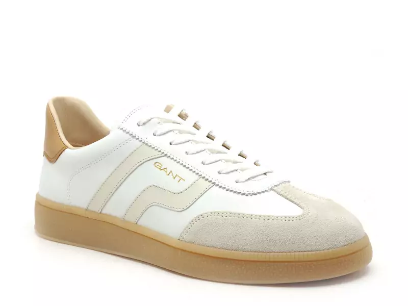 Gant CUZMO CUIR Blanc Baskets Basses Homme