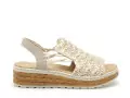 Rieker 62741 Beige Sandales à Talons Femme