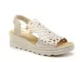 Rieker 67465 Beige Sandales à Talons Femme