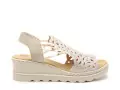 Rieker 67465 Beige Sandales à Talons Femme