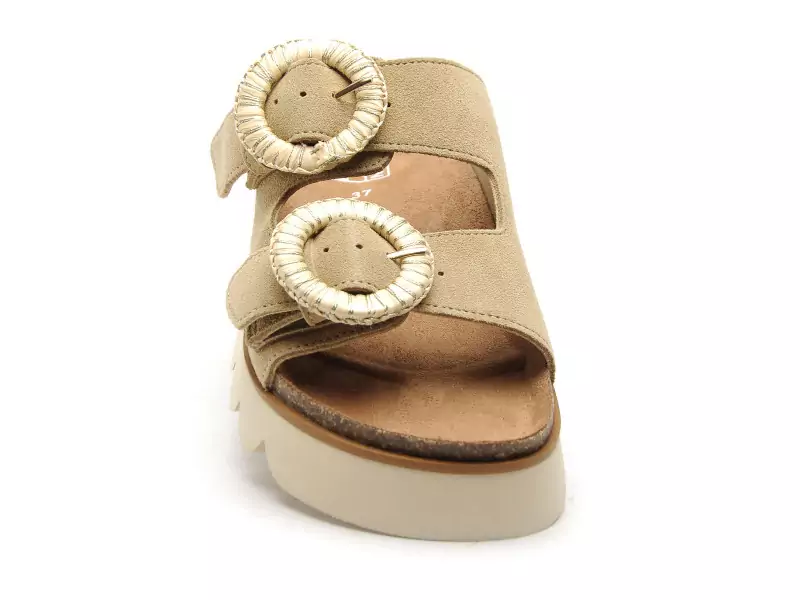No Name SANDY SLAPE Beige Mules et Sabots à Talons Femme