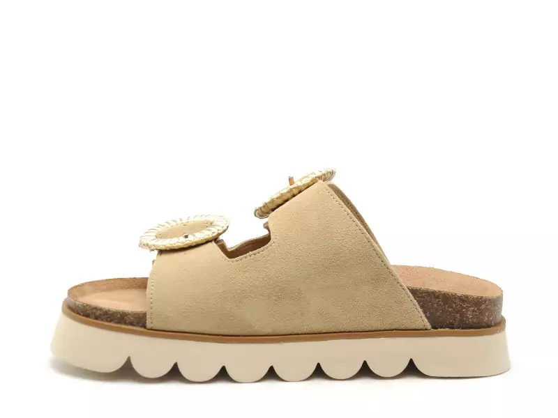 No Name SANDY SLAPE Beige Mules et Sabots à Talons Femme