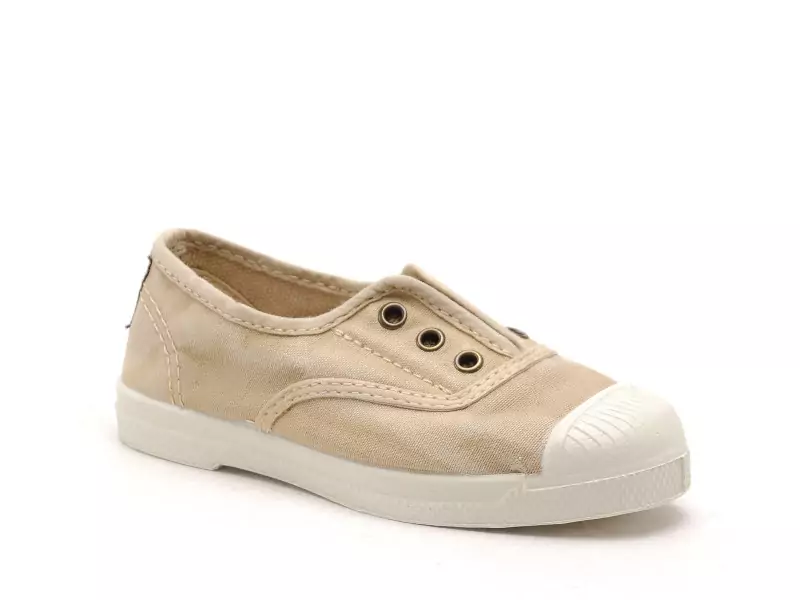 Natural World 470E Beige Baskets Basses Garçon