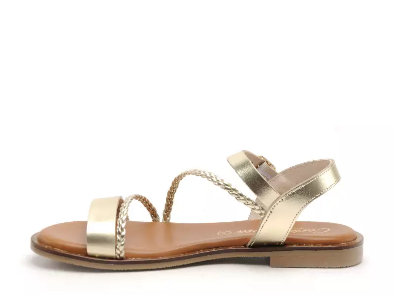  11741 Or Sandales Plates Femme