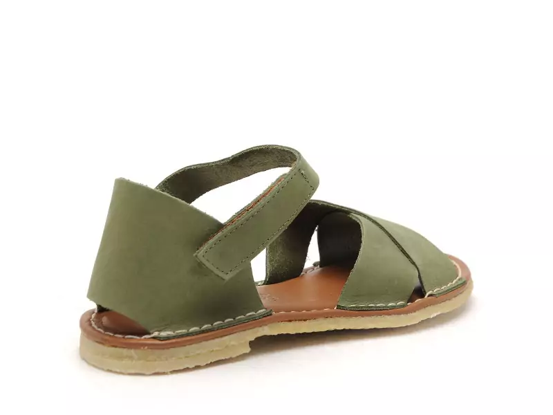 Chacal 7552 Vert Sandales Plates Femme