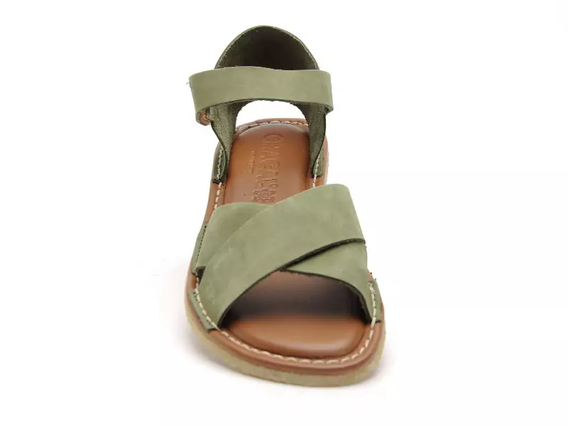 Chacal 7552 Vert Sandales Plates Femme