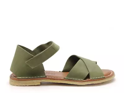 7552 Vert Sandales Plates Femme