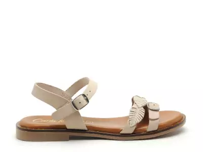 11735 Beige Sandales Plates Femme