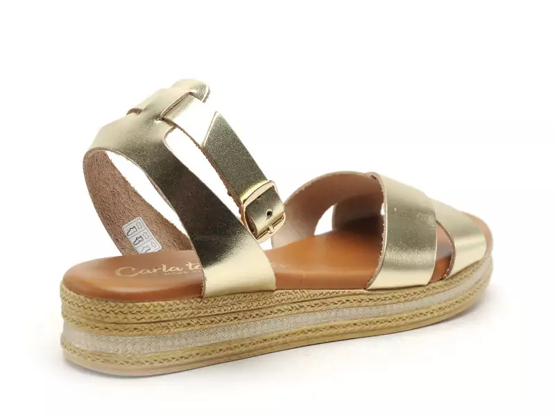  14749 Or Sandales Plates Femme