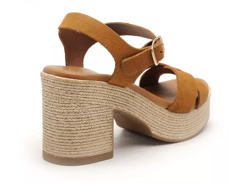  32624 Marron Sandales à Talons Femme