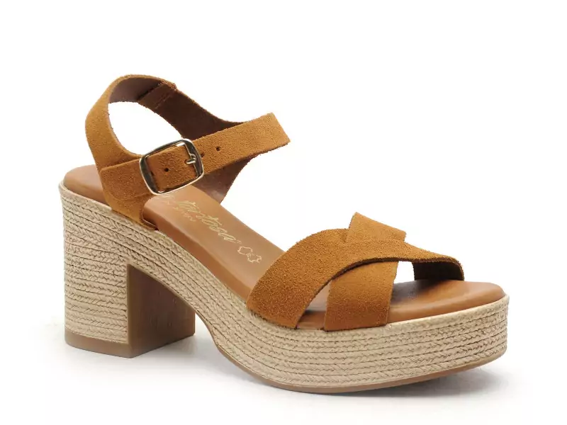  32624 Marron Sandales à Talons Femme