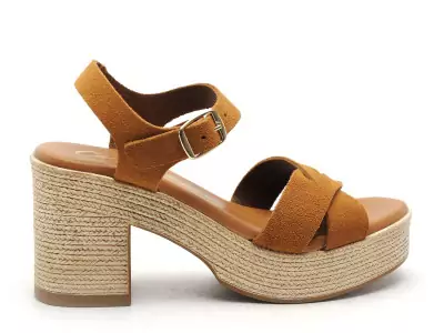 32624 Marron Sandales à Talons Femme