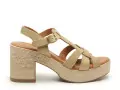  32563 Beige Sandales à Talons Femme