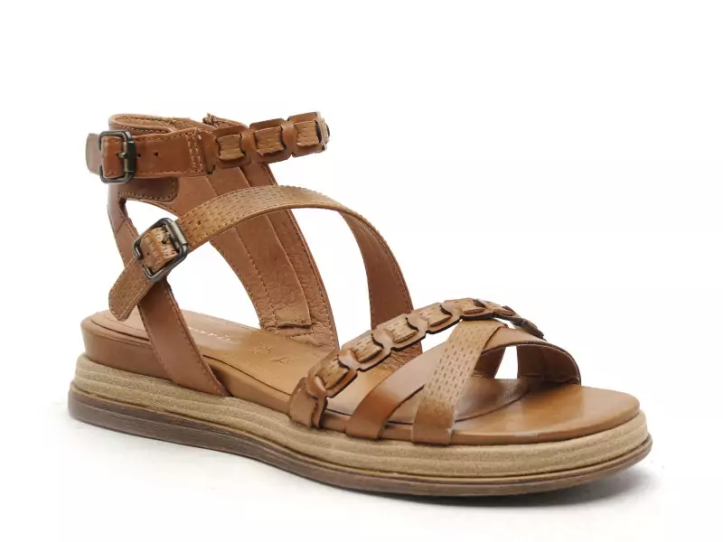 Tamaris 28210 44 Marron Sandales Plates Femme