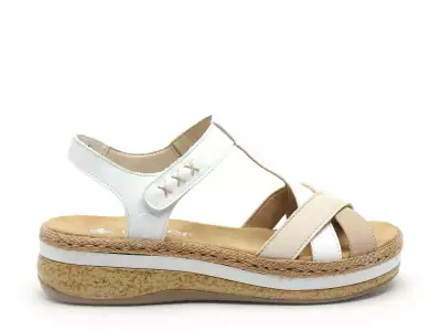 V0919 Blanc Sandales à Talons Femme