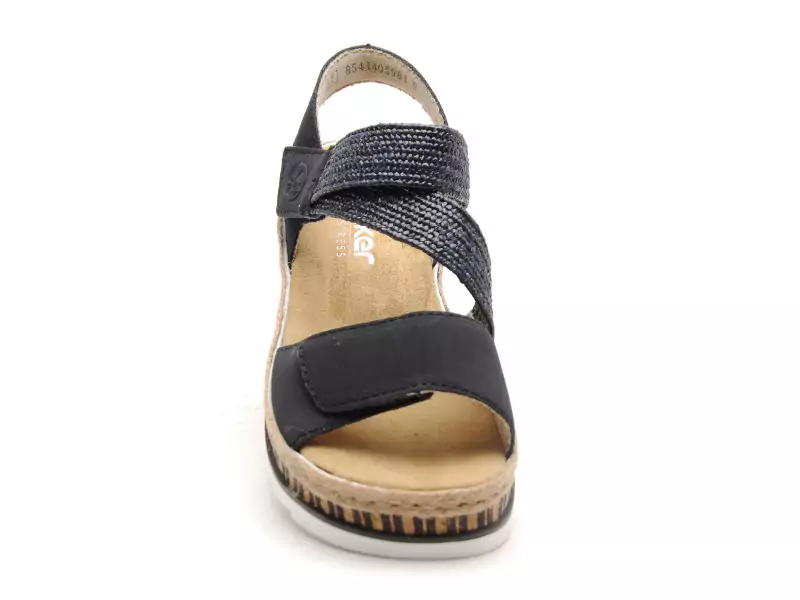 Rieker V7974 Bleu Sandales à Talons Femme