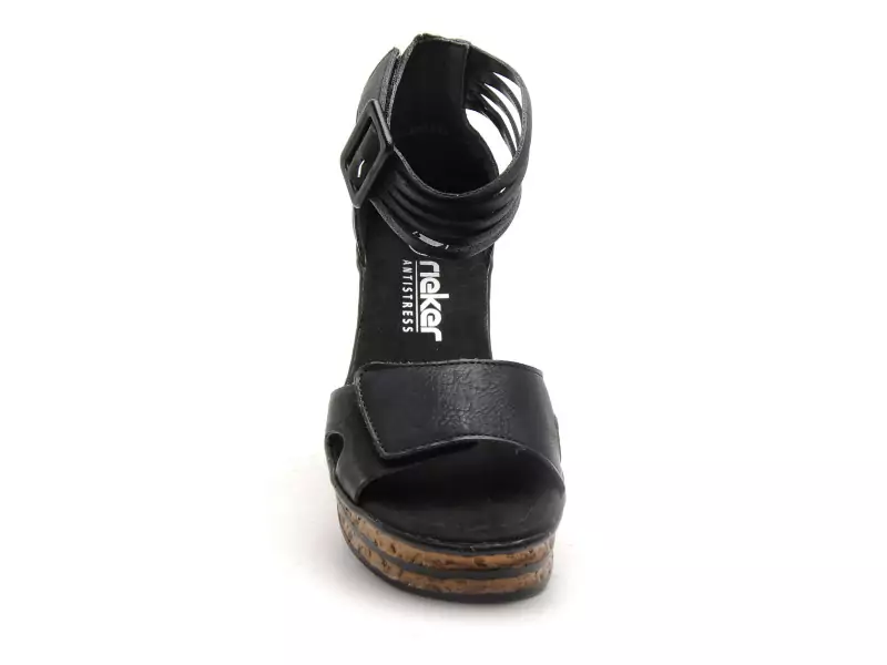 Rieker 68194 Noir Sandales à Talons Femme