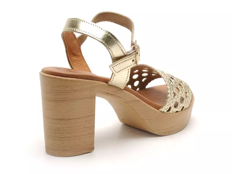 Eva Frutos 6889 Or Sandales à Talons Femme