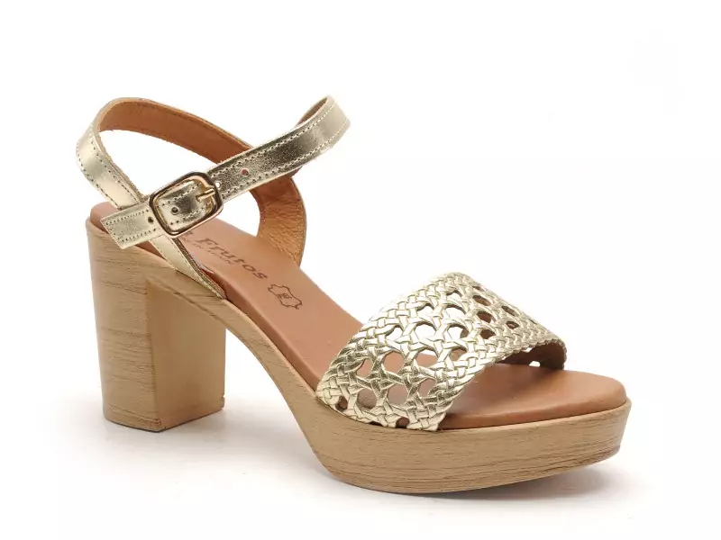 Eva Frutos 6889 Or Sandales à Talons Femme