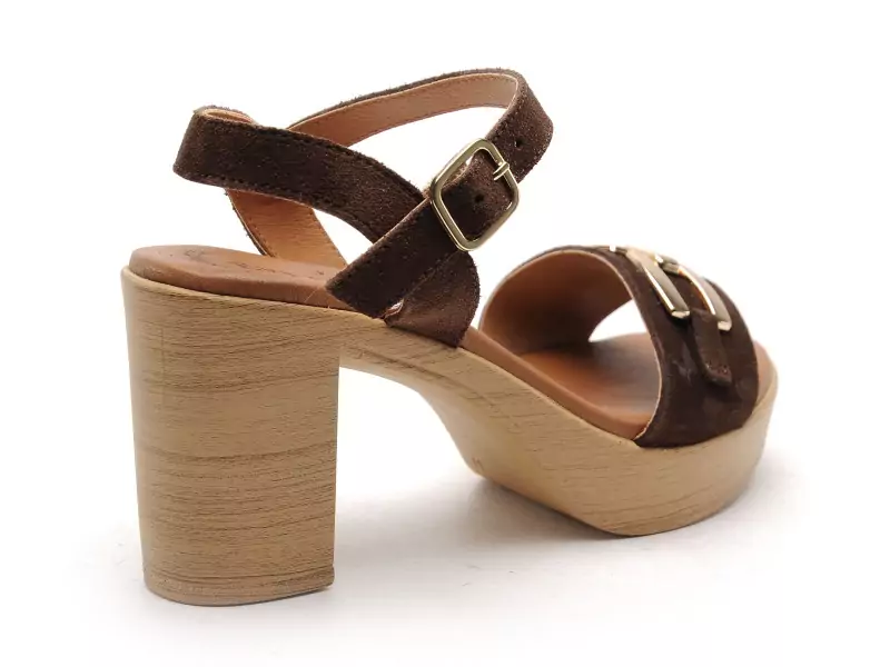 Eva Frutos 6812 Marron Sandales à Talons Femme