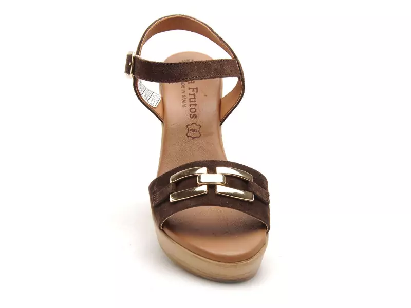 Eva Frutos 6812 Marron Sandales à Talons Femme