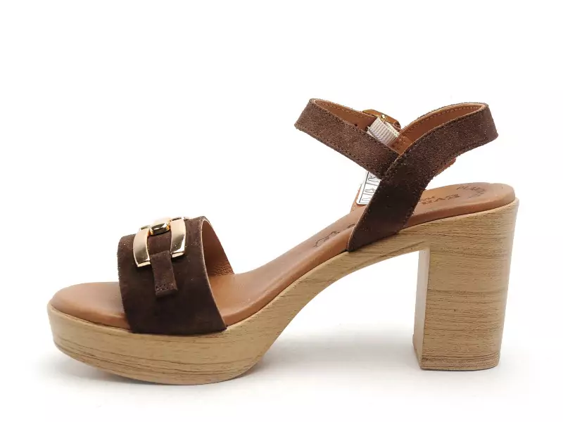 Eva Frutos 6812 Marron Sandales à Talons Femme