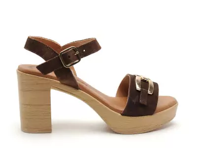 6812 Marron Sandales à Talons Femme