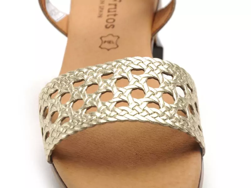 Eva Frutos 3089 Or Sandales Plates Femme