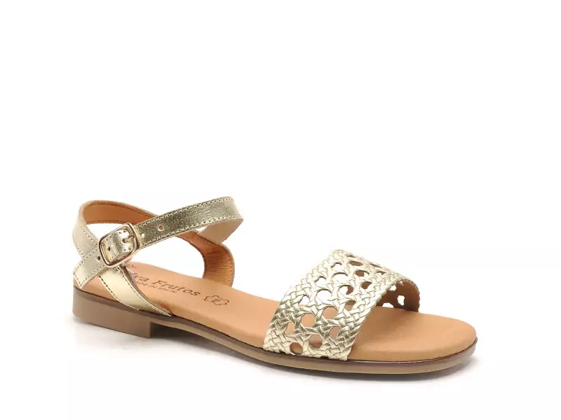 Eva Frutos 3089 Or Sandales Plates Femme