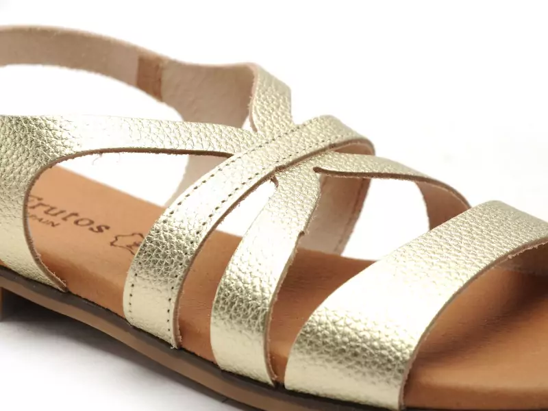 Eva Frutos 3060 Or Sandales Plates Femme